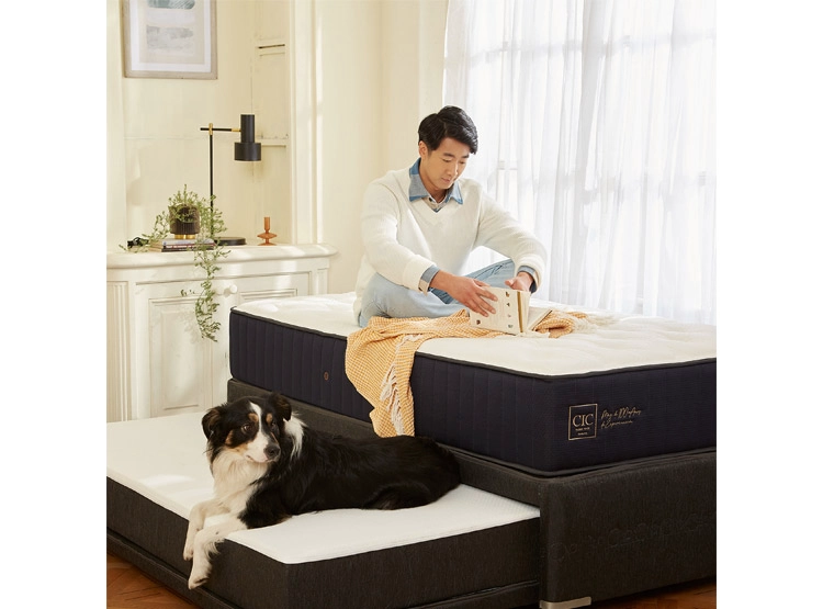JUEGO DE DORMITORIO CIC CAMA DIVAN PREMIUM 1.5 PLAZAS NEGRO + RESPALDO TORINO ALPINO - 6