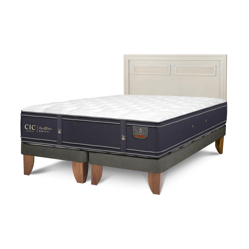 JUEGO DE DORMITORIO CIC CAMA EUROPEA GRAND PREMIUM KING + RESPALDO MILAN ALPINO - 2