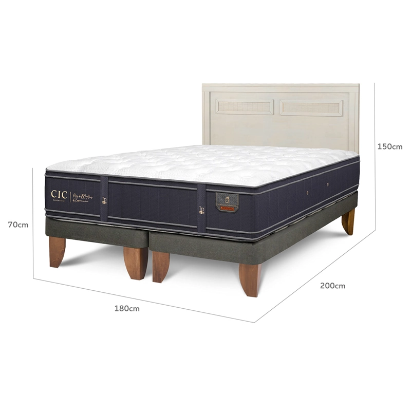 JUEGO DE DORMITORIO CIC CAMA EUROPEA GRAND PREMIUM KING + RESPALDO MILAN ALPINO - 3