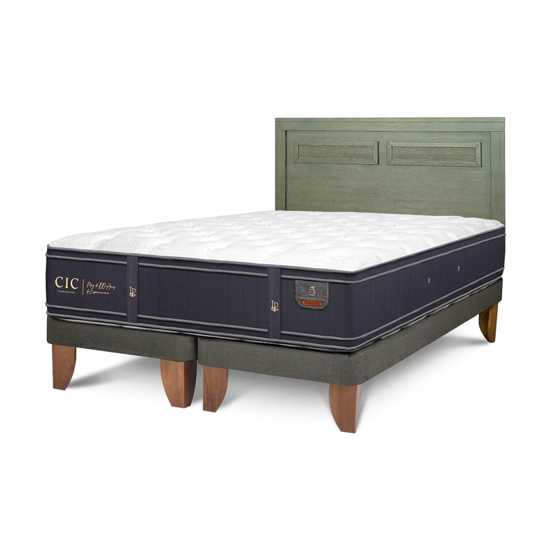 JUEGO DE DORMITORIO CIC CAMA EUROPEA GRAND PREMIUM KING + RESPALDO MILAN OLIVO - 2