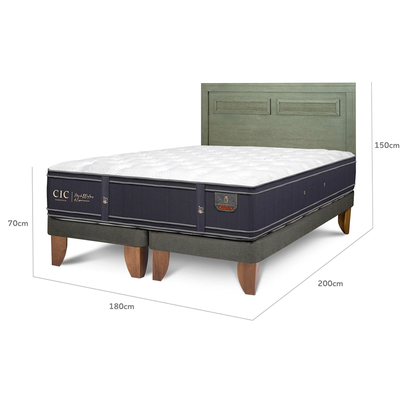 JUEGO DE DORMITORIO CIC CAMA EUROPEA GRAND PREMIUM KING + RESPALDO MILAN OLIVO - 3