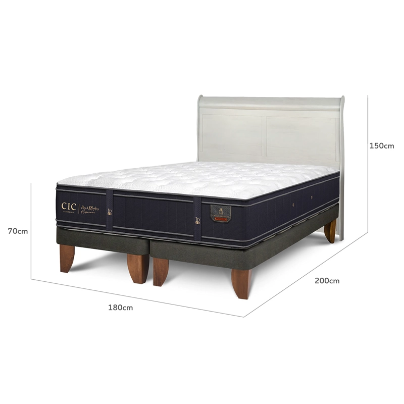 JUEGO DE DORMITORIO CIC CAMA EUROPEA GRAND PREMIUM KING + RESPALDO MIRO ALPINO - 3