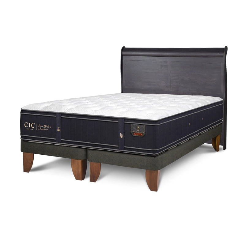 JUEGO DE DORMITORIO CIC CAMA EUROPEA GRAND PREMIUM KING + RESPALDO MIRO NEGRO - 2