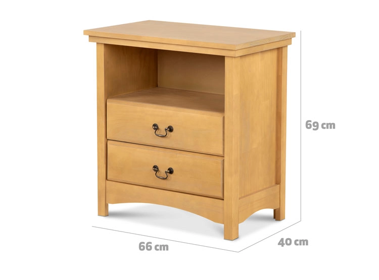 VELADOR CIC INDO MADERA 2 CAJONES MOSTAZA - 3