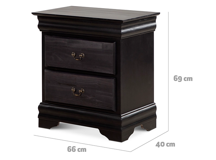 VELADOR CIC MIRO MADERA 2 CAJONES NEGRO - 3