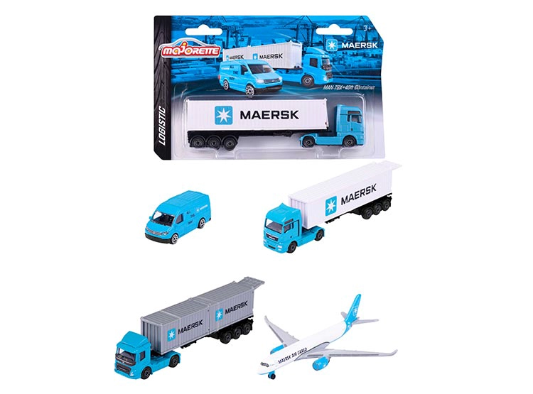 AUTO JUGUETE MAJORETTE CAMIÓN LOGISTIC MAERSK MAN TGX CON CONTENEDOR - 1