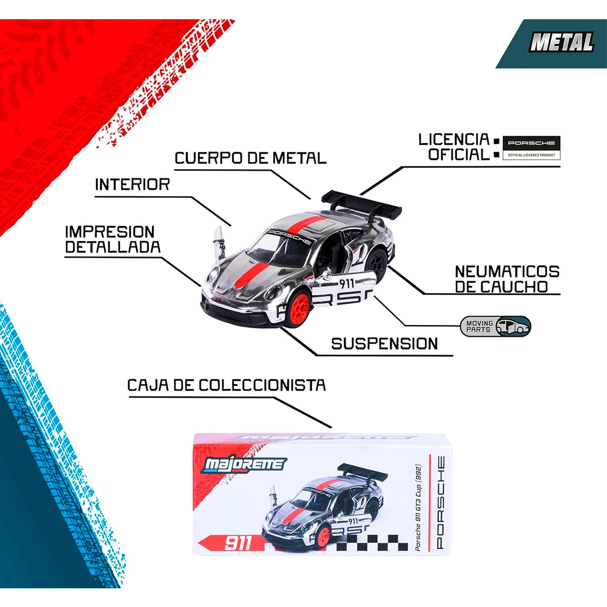 AUTO DE JUGUETE MAJORETTE PORSCHE DELUXE - 4