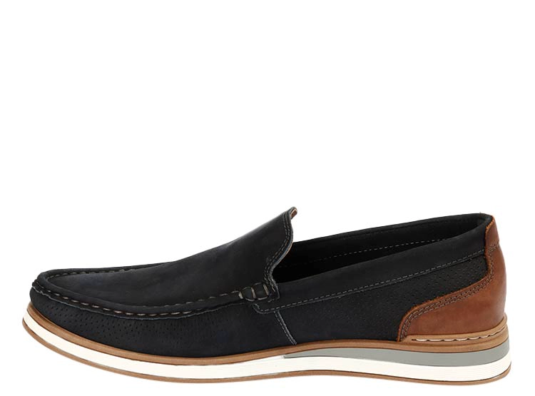 MOCASINES CUERO HOMBRE DEMOCRATA AZUL MARINO FLOW - 4