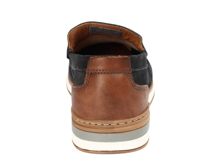 MOCASINES CUERO HOMBRE DEMOCRATA AZUL MARINO FLOW - 5