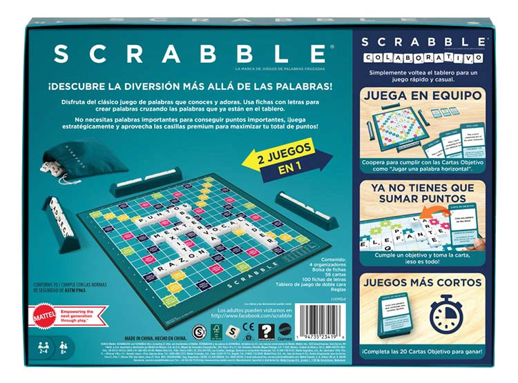 JUEGO DE MESA SCRABBLE 2 EN 1  - 8