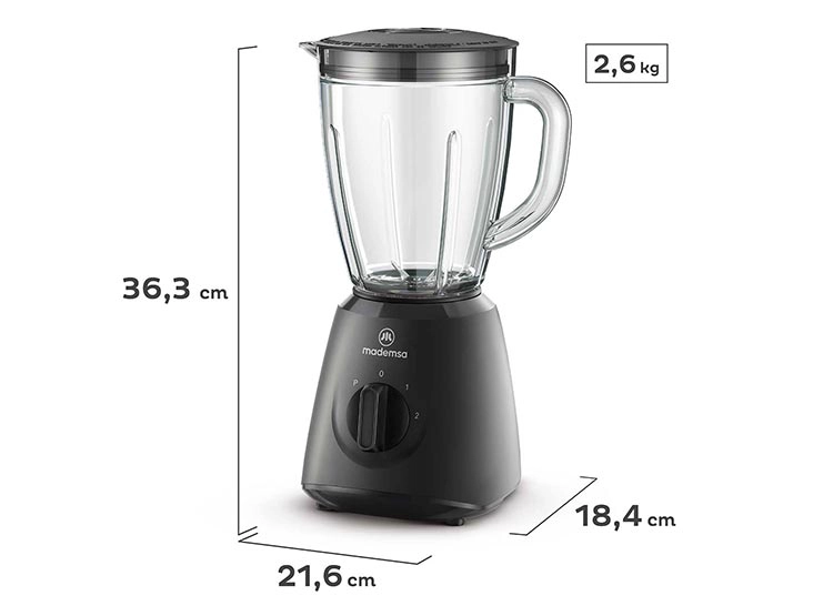 LICUADORA MADEMSA MBL20 400W 1.5 L NEGRO  - 2