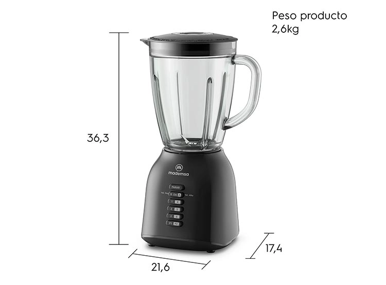 LICUADORA MADEMSA MBL40 400W 1.5 L NEGRO  - 2