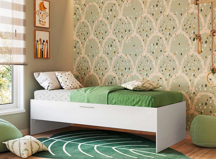 CAMA KIDSCOOL ISRAEL BAÚL BLANCA 1 PLAZA BLANCO - 5