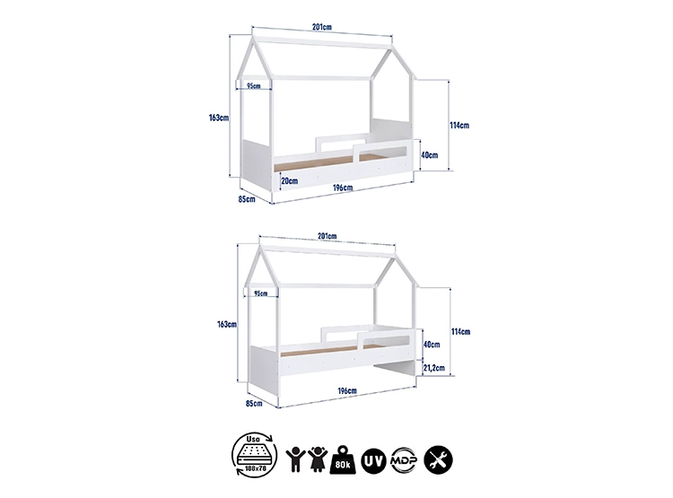 CAMA TRANSICIÓN INFANTIL KIDSCOOL EMA BLANCO - 5