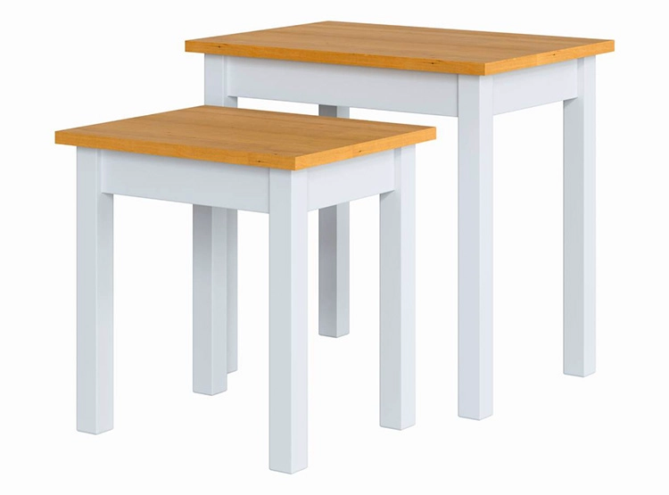SET 2 MESAS DE CENTRO BE DESIGN LUSLOW BLANCO 56 X 40 CM - 1