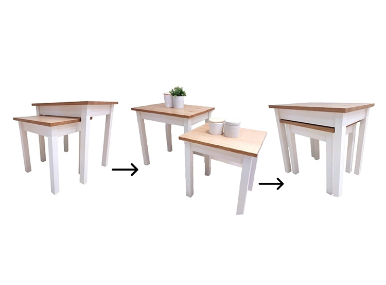 SET 2 MESAS DE CENTRO BE DESIGN LUSLOW BLANCO 56 X 40 CM - 4