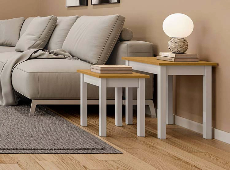 SET 2 MESAS DE CENTRO BE DESIGN LUSLOW BLANCO 56 X 40 CM - 6