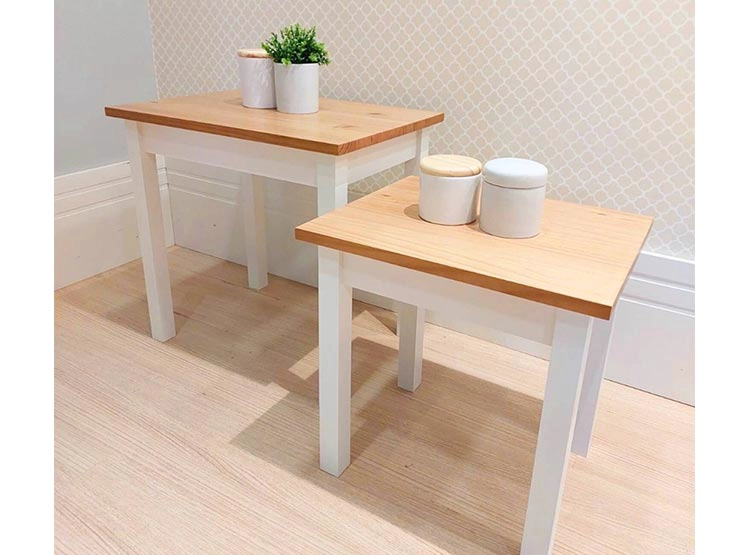SET 2 MESAS DE CENTRO BE DESIGN LUSLOW BLANCO 56 X 40 CM - 7