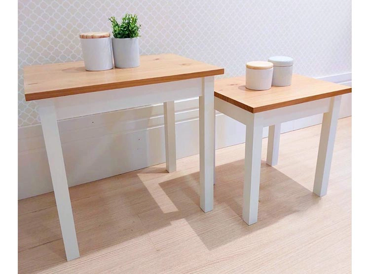SET 2 MESAS DE CENTRO BE DESIGN LUSLOW BLANCO 56 X 40 CM - 8