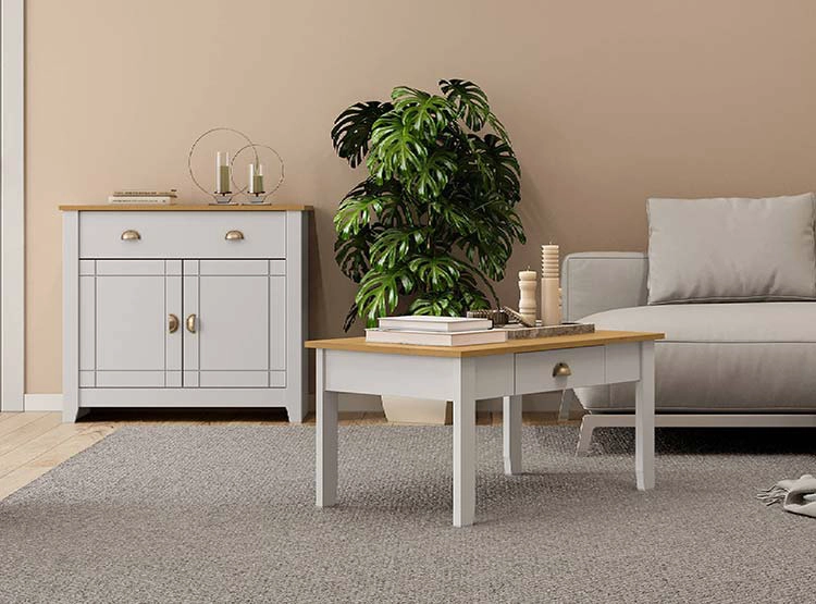MESA DE CENTRO BE DESIGN LUDLOW BLANCO 90 X 55 CM - 5