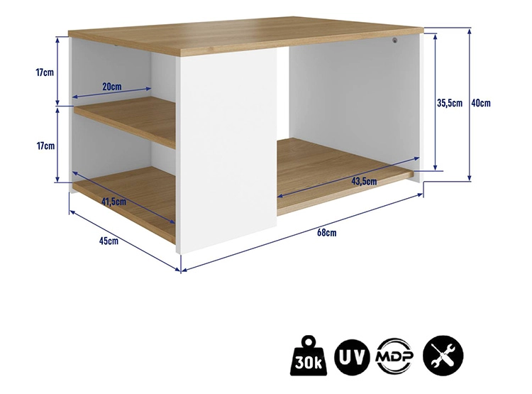 MESA DE CENTRO BE DESIGN FOGGIA 68 X 45 CM - 3