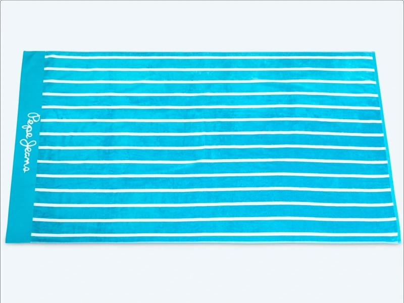 TOALLA DE PLAYA PEPE JEANS JACQUARD STRIPE AQUA 90X180 CM - 1