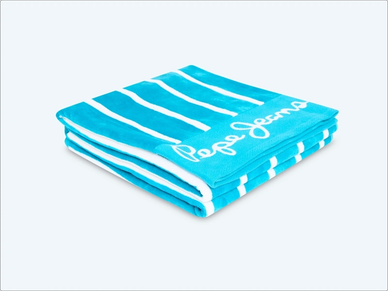 TOALLA DE PLAYA PEPE JEANS JACQUARD STRIPE AQUA 90X180 CM - 2