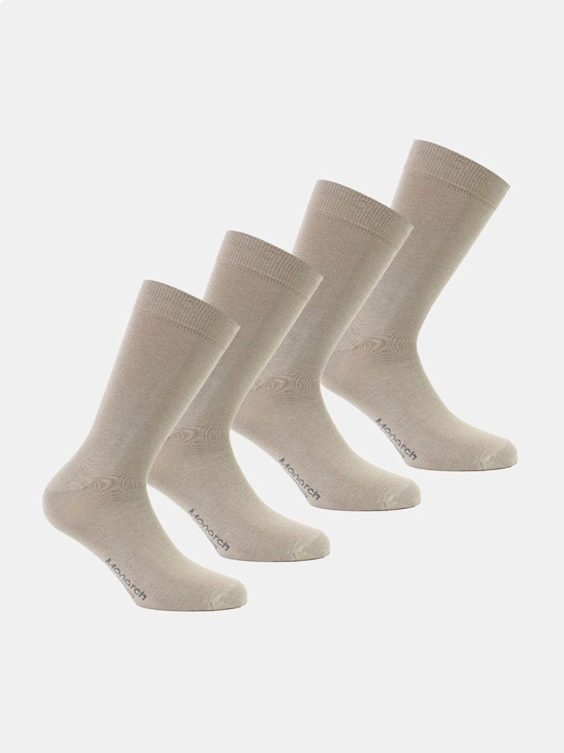 PACK X4 CALCETINES HOMBRE MONARCH ALGODÓN VESTIR