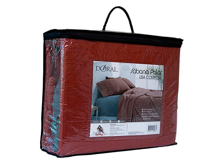 JUEGO DE SABANAS DORAL POLAR TERRACOTA GRIS OSCURO 1.5 PL - 3
