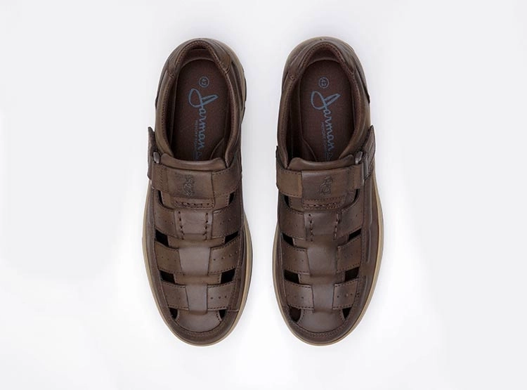 SANDALIAS CUERO HOMBRE JARMAN CAFE HKD1210 - 4