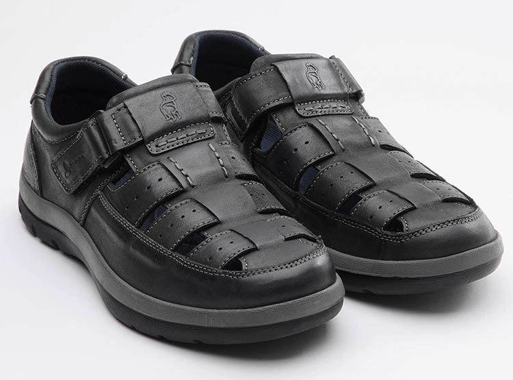 SANDALIAS CUERO HOMBRE JARMAN GRIS HKD1210 - 2