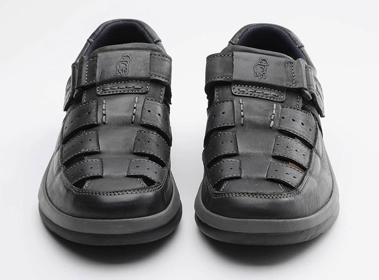 SANDALIAS CUERO HOMBRE JARMAN GRIS HKD1210 - 3