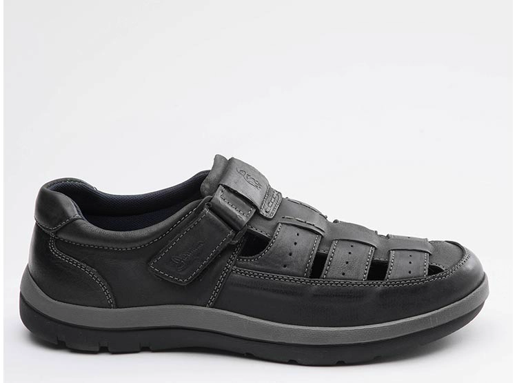SANDALIAS CUERO HOMBRE JARMAN GRIS HKD1210 - 1