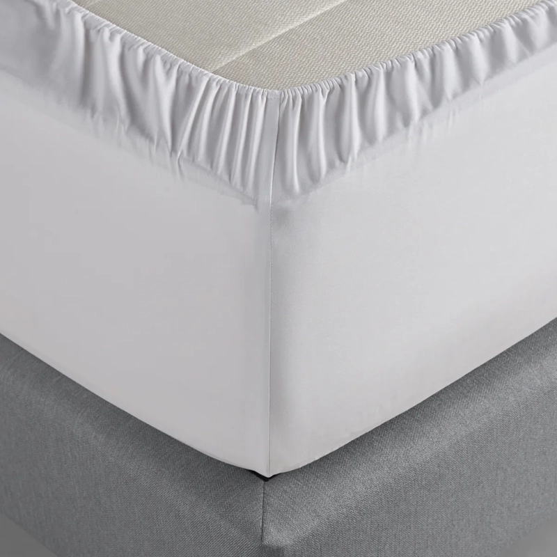 JUEGO DE SÁBANAS ROSEN 2 PLAZAS 200 HILOS ALGODÓN BLANCO LISO - 3