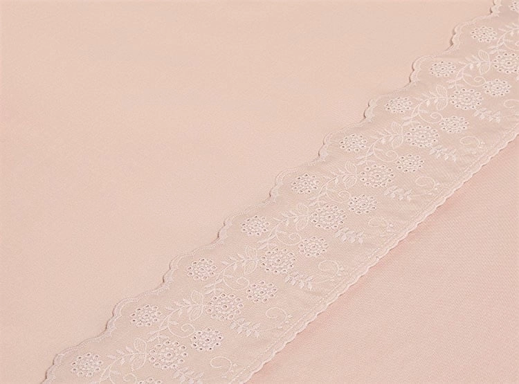 JUEGO DE SÁBANAS RIPLEY HOME SÚPER KING 180 HILOS ALGODÓN PALO ROSA BRODERIE LISO - 3