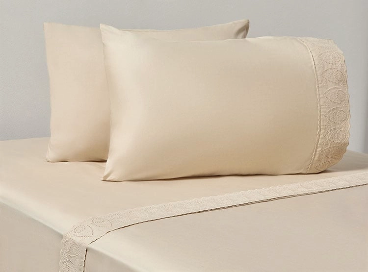JUEGO DE SÁBANAS RIPLEY HOME NEW SÚPER KING 180 HILOS ALGODÓN TAUPE BRODERIE LISO - 2