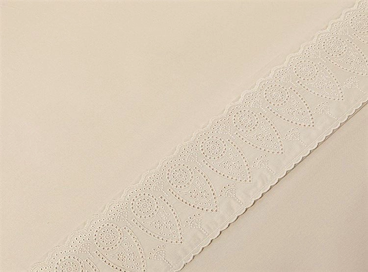 JUEGO DE SÁBANAS RIPLEY HOME NEW SÚPER KING 180 HILOS ALGODÓN TAUPE BRODERIE LISO - 3