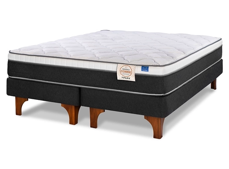 CAMA EUROPEA FLEX NÓRDICA COBRE 2 PLAZAS GRIS - 2