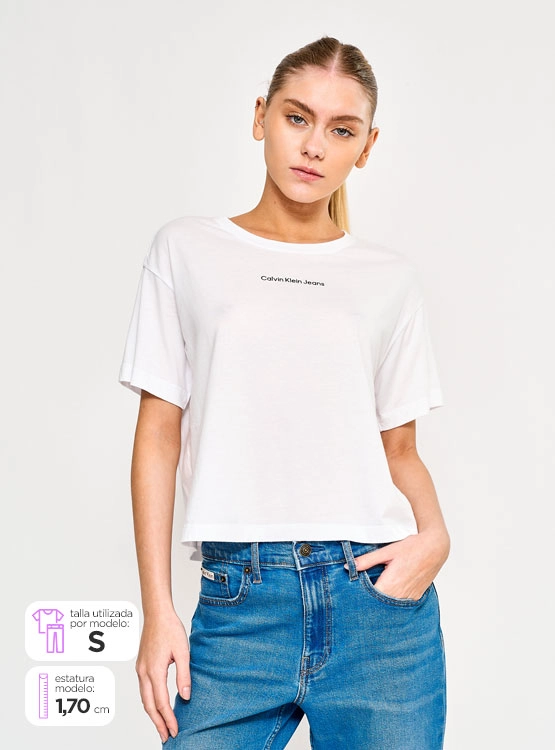POLERA MANGA CORTA ALGODÓN MUJER CALVIN KLEIN - 1