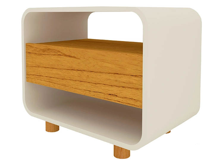 SET DE MUEBLES DECOCASA RESPALDO INNOVA LED NATURAL OFF WHITE 2 PLAZAS CAFÉ CLARO + VELADORES - 5