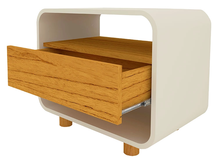 SET DE MUEBLES DECOCASA RESPALDO INNOVA LED NATURAL OFF WHITE 2 PLAZAS CAFÉ CLARO + VELADORES - 6