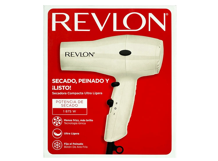 SECADOR DE PELO REVLON COMPACTO IÓNICO BLANCO - 3