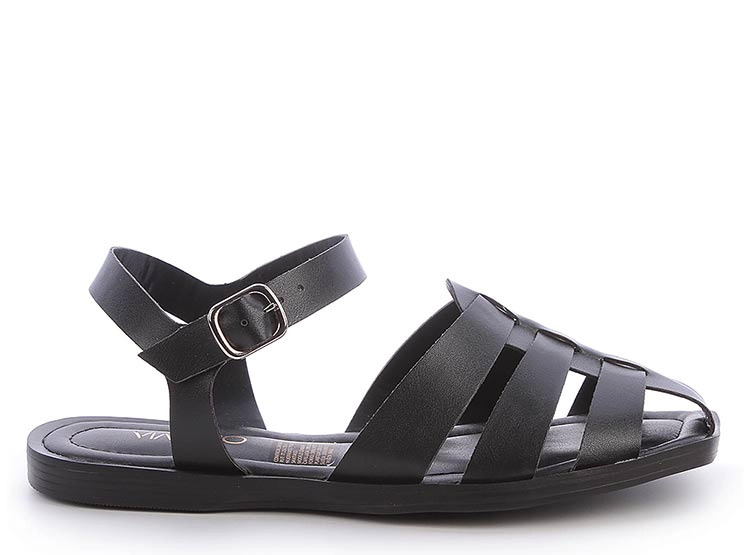 SANDALIAS MUJER VIA UNO NEGRO 22501626 - 1
