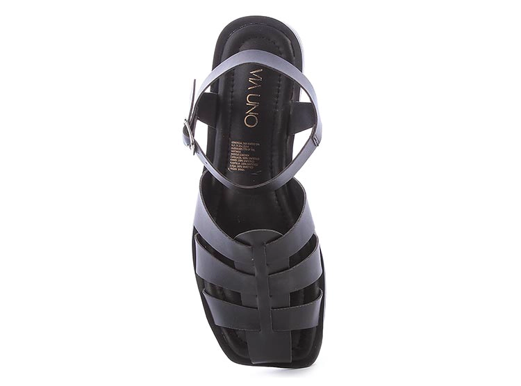 SANDALIAS MUJER VIA UNO NEGRO 22501626 - 4