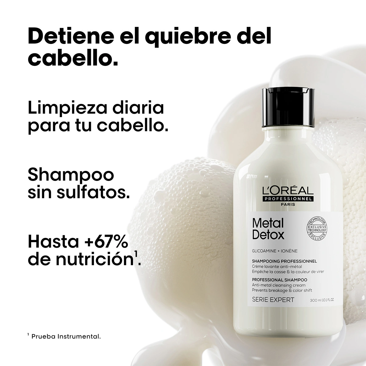 SET L'ORÉAL PROFESSIONNEL METAL DETOX ANTIQUIEBRE PARA CABELLO DAÑADO Y CON COLOR SHAMPOO 300 ML + MÁSCARA 250 ML + COSMETIQUERO - 2
