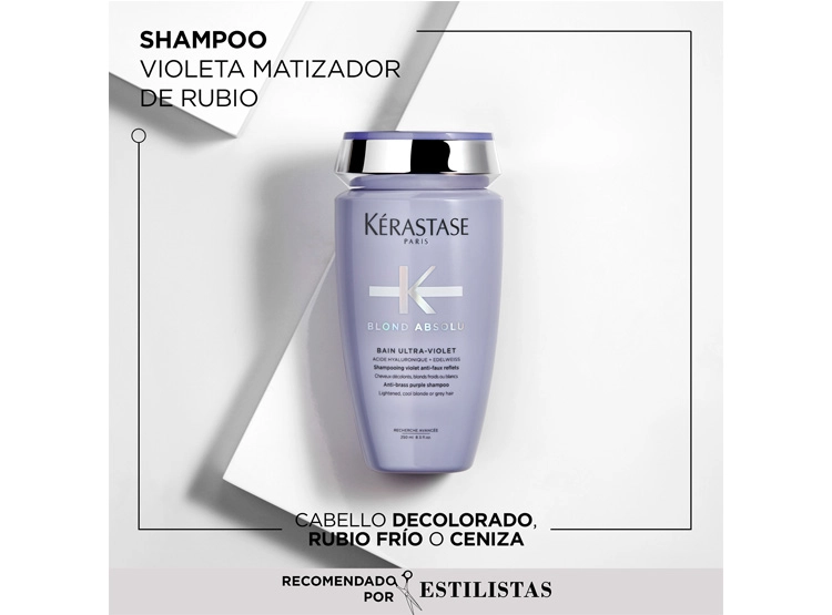 SHAMPOO MATIZADOR PARA CABELLO RUBIO O DECOLORADO KÉRASTASE BAIN ULTRA-VIOLET BLOND ABSOLU 250 ML - 2