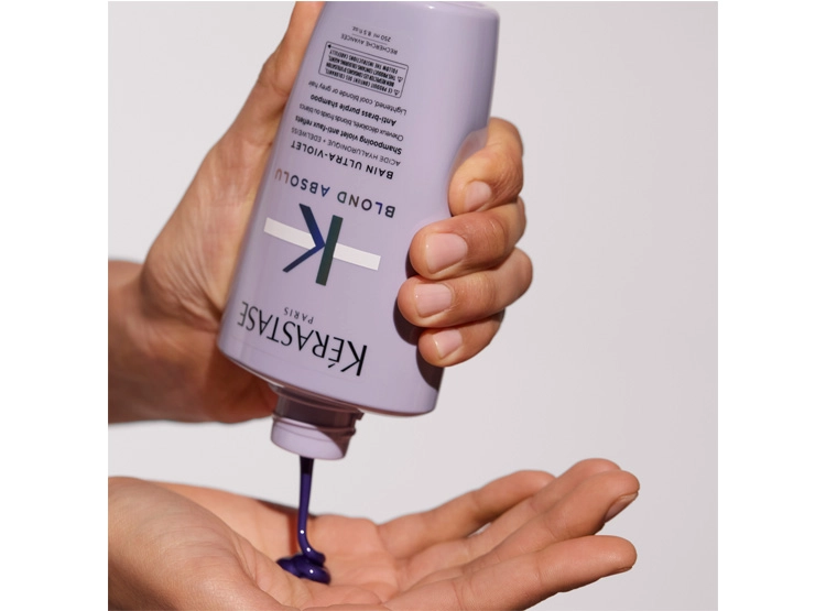 SHAMPOO MATIZADOR PARA CABELLO RUBIO O DECOLORADO KÉRASTASE BAIN ULTRA-VIOLET BLOND ABSOLU 250 ML - 8