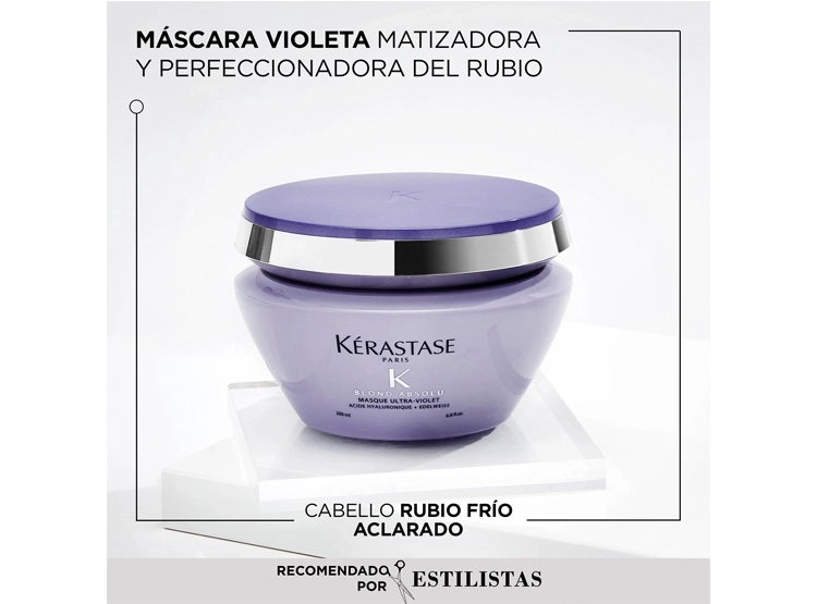 MÁSCARA MATIZADORA CABELLO RUBIO O DECOLORADO KÉRASTASE MASQUE ULTRA-VIOLET BLOND ABSOLU 200 ML - 2