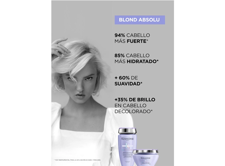 MÁSCARA MATIZADORA CABELLO RUBIO O DECOLORADO KÉRASTASE MASQUE ULTRA-VIOLET BLOND ABSOLU 200 ML - 4