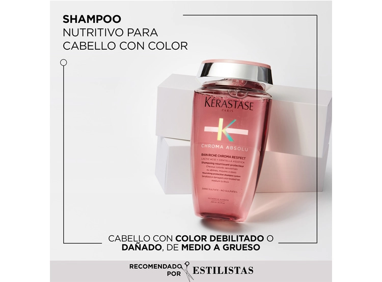 SHAMPOO PROTECCIÓN KÉRASTASE BAIN RICHE CHROMA RESPECT ABSOLU 250 ML - 2
